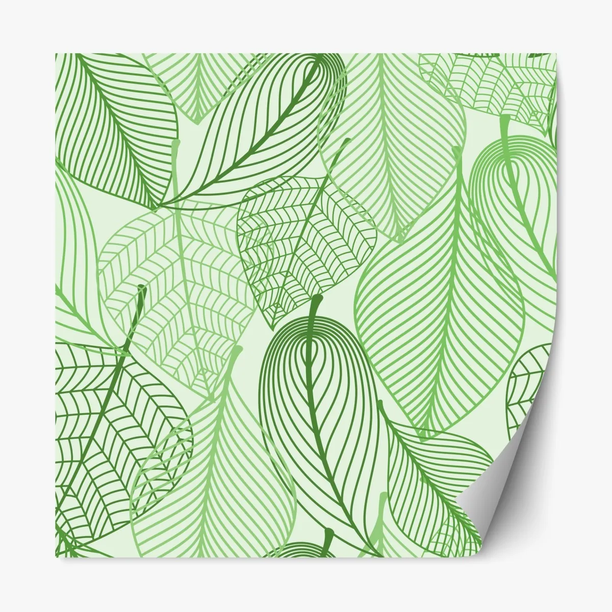 Naklejka repozycjonowalna zielony botaniczny wzór liści – Wallissimo® Naklejka repozycjonowalna zielony botaniczny wzór liści – Wallissimo®