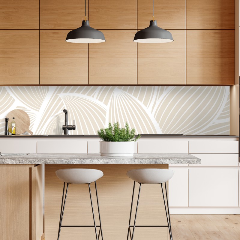 Naklejka repozycjonowalna delikatny beżowy botaniczny wzór – Wallissimo® Naklejka repozycjonowalna delikatny beżowy botaniczny wzór – Wallissimo®