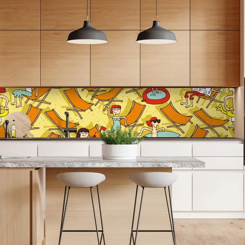 Naklejka repozycjonowalna granatowy geometryczny wzór sześcianów – Wallissimo®