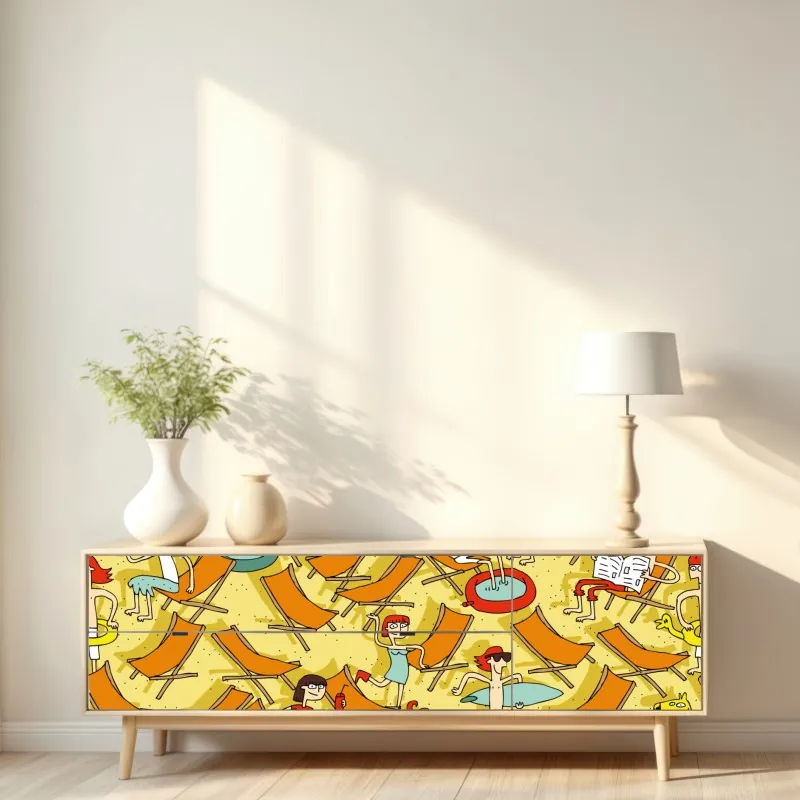 Naklejka repozycjonowalna słoneczny dzień na plaży – Wallissimo® Naklejka repozycjonowalna słoneczny dzień na plaży – Wallissimo®