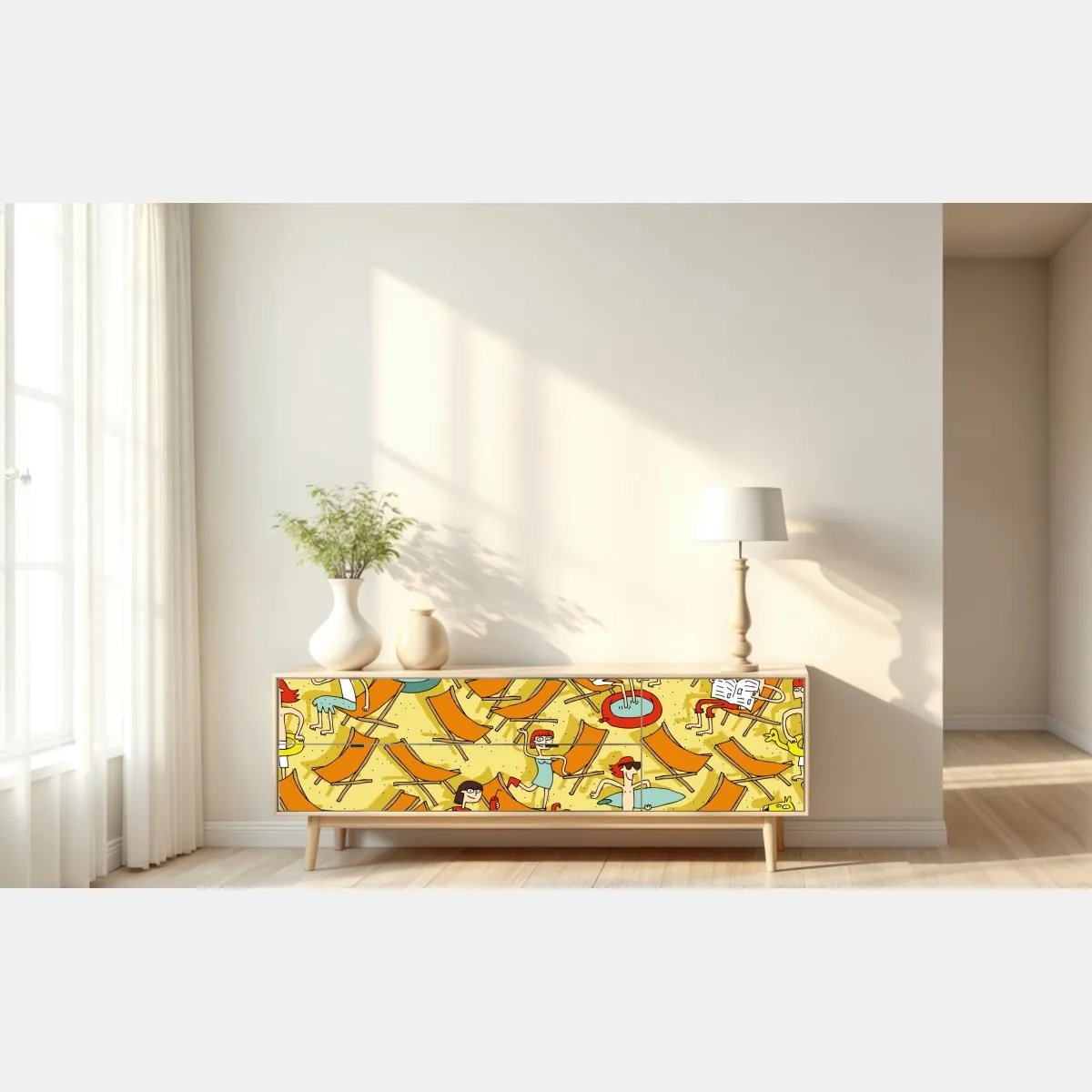 Naklejka repozycjonowalna słoneczny dzień na plaży – Wallissimo® Naklejka repozycjonowalna słoneczny dzień na plaży – Wallissimo®