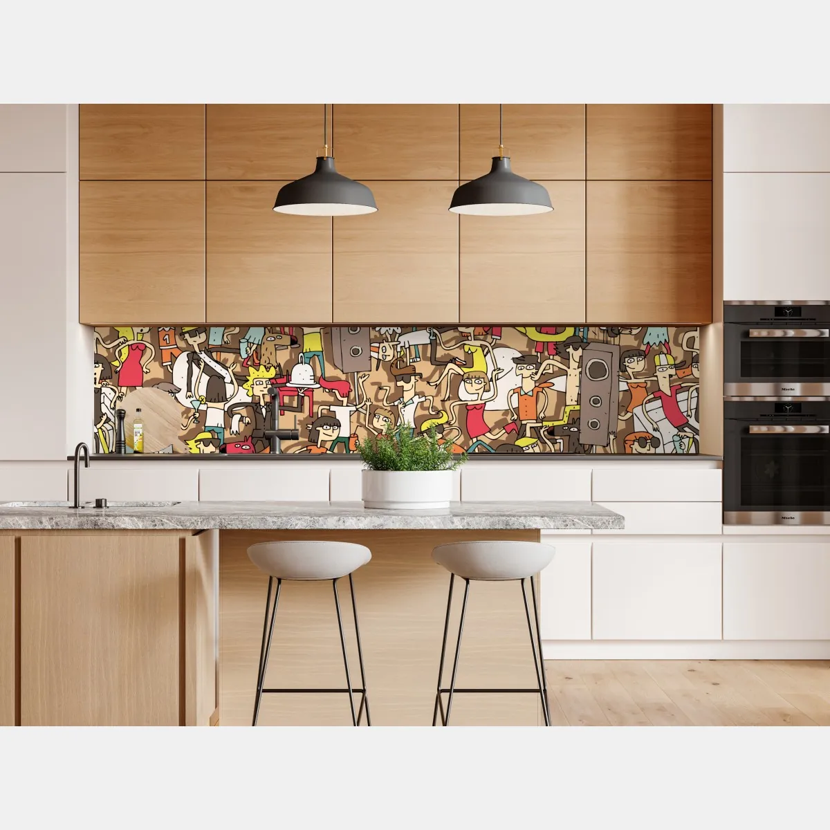 Naklejka repozycjonowalna zabawny wzór tłumu na imprezie – Wallissimo® Naklejka repozycjonowalna zabawny wzór tłumu na imprezie – Wallissimo®