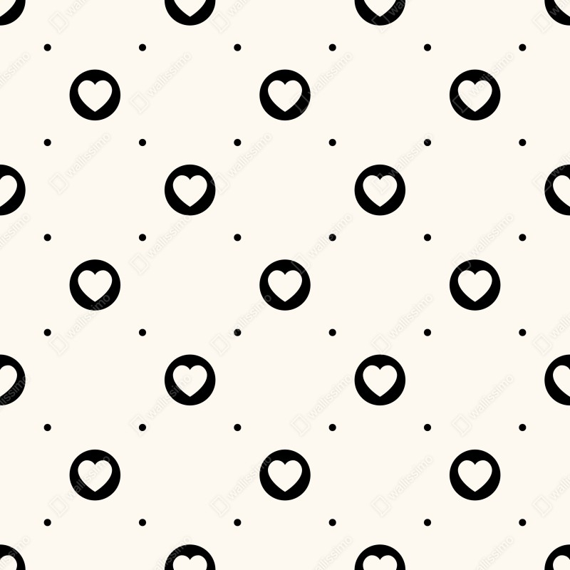 Naklejka repozycjonowalna minimalistyczny wzór czarnych serc – Wallissimo® Naklejka repozycjonowalna minimalistyczny wzór czarnych serc – Wallissimo®