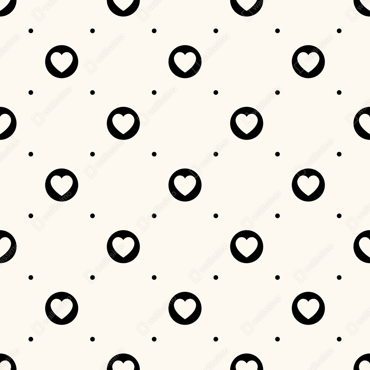 Naklejka repozycjonowalna minimalistyczny wzór czarnych serc – Wallissimo® Naklejka repozycjonowalna minimalistyczny wzór czarnych serc – Wallissimo®