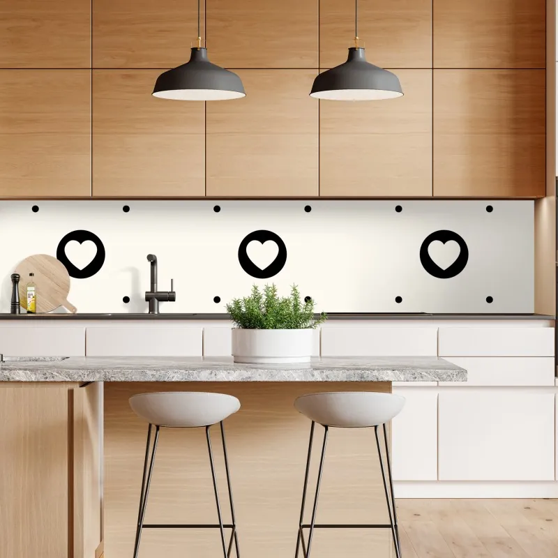 Naklejka repozycjonowalna minimalistyczny wzór czarnych serc – Wallissimo® Naklejka repozycjonowalna minimalistyczny wzór czarnych serc – Wallissimo®