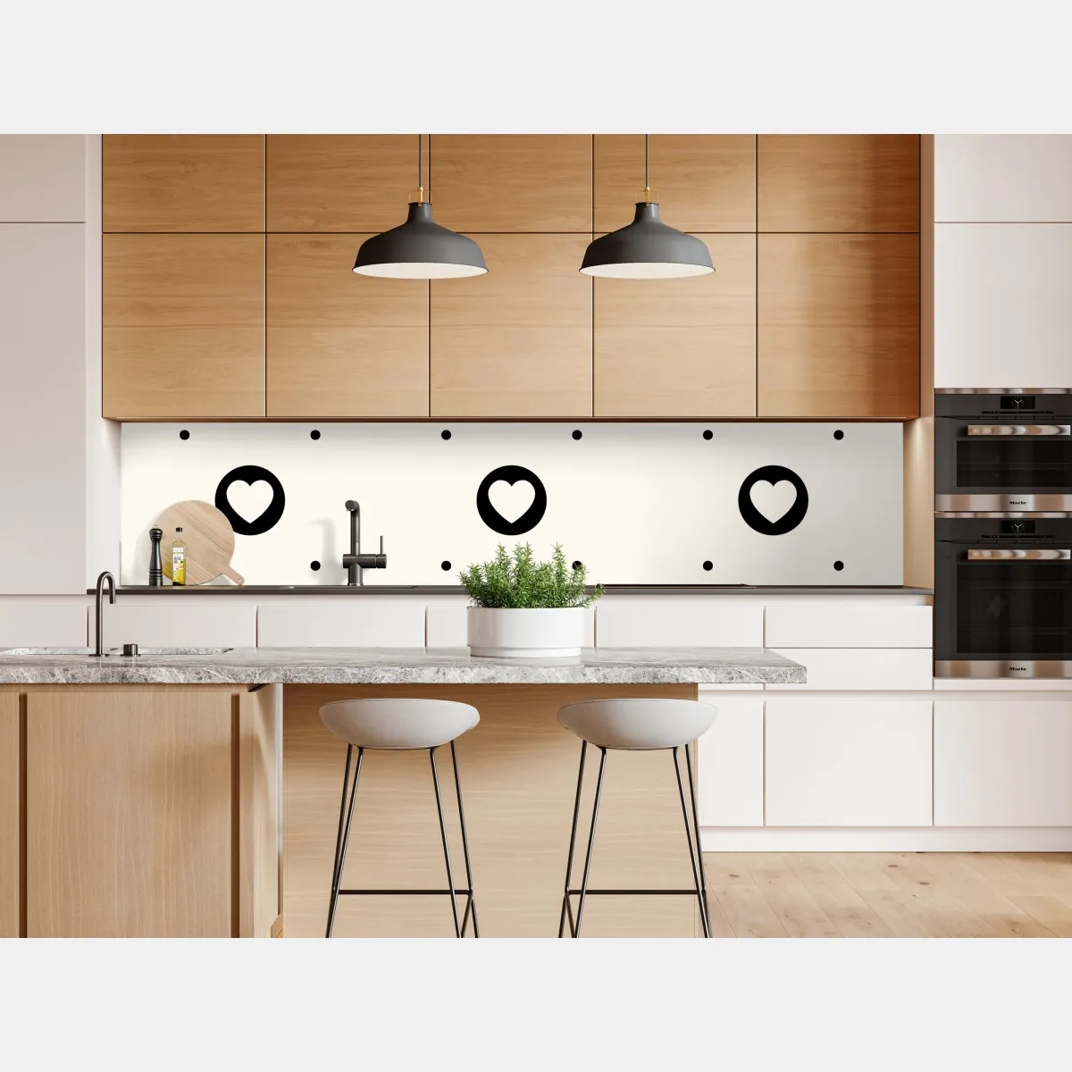 Naklejka repozycjonowalna minimalistyczny wzór czarnych serc – Wallissimo® Naklejka repozycjonowalna minimalistyczny wzór czarnych serc – Wallissimo®