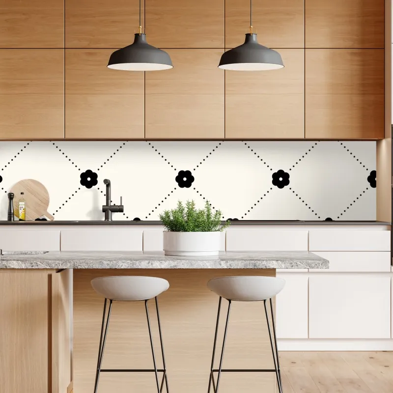 Naklejka repozycjonowalna tropikalny wzór z różowymi flamingami – Wallissimo®