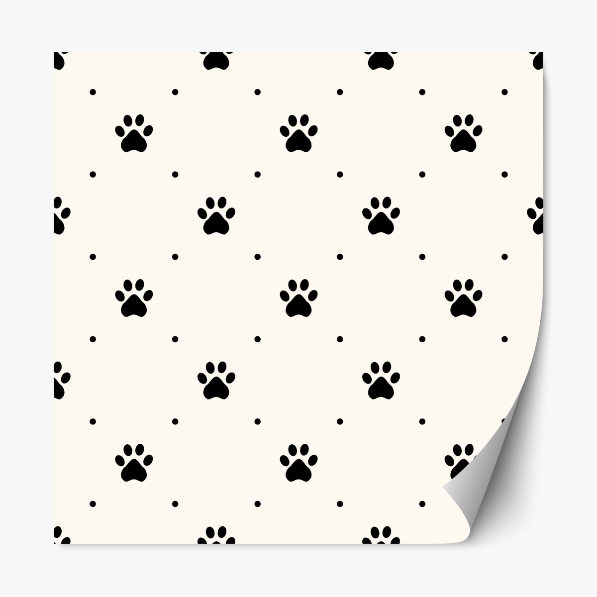 Repositionable sticker playful paw print pattern