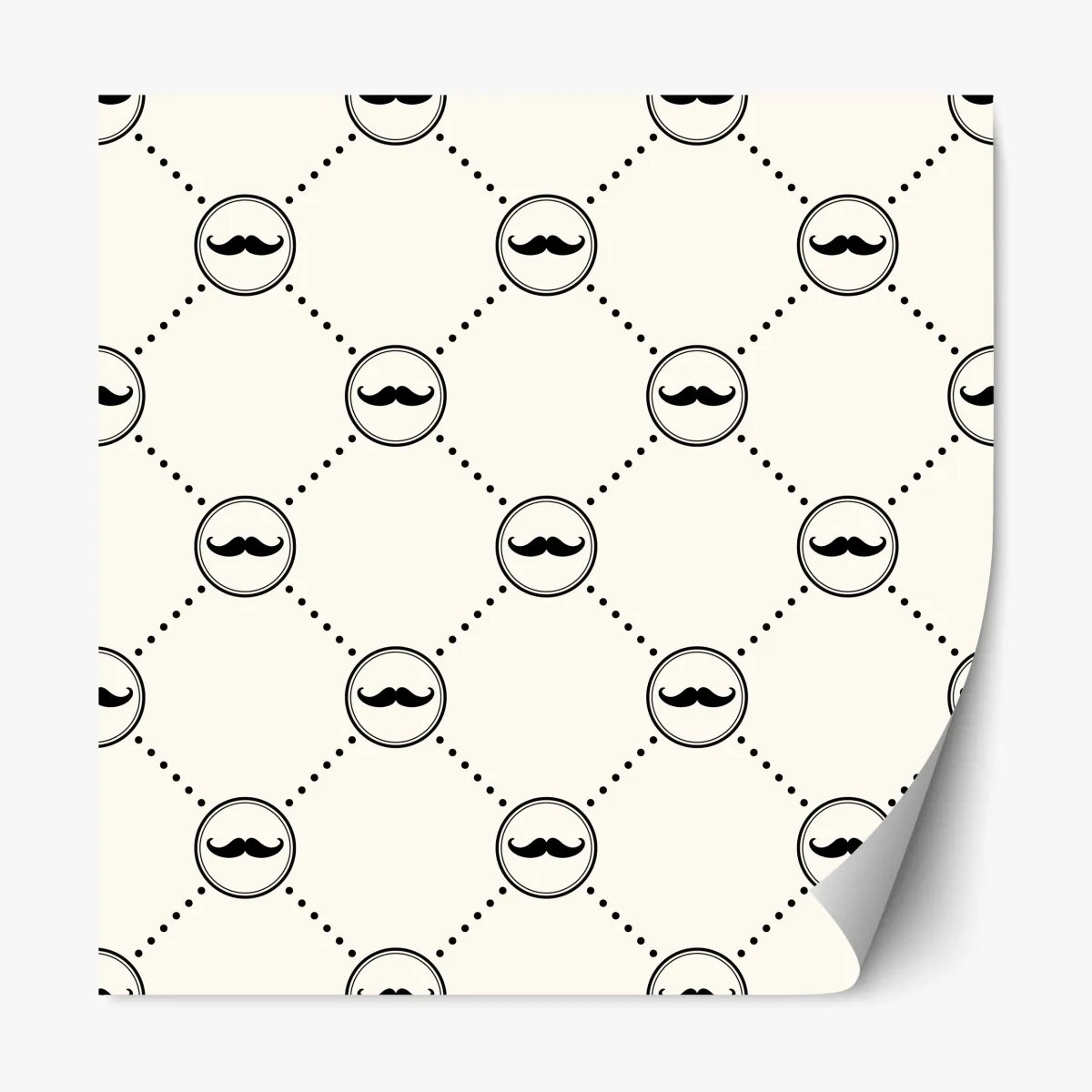 Naklejka repozycjonowalna zabawny wzór wąsów – Wallissimo® Naklejka repozycjonowalna zabawny wzór wąsów – Wallissimo®