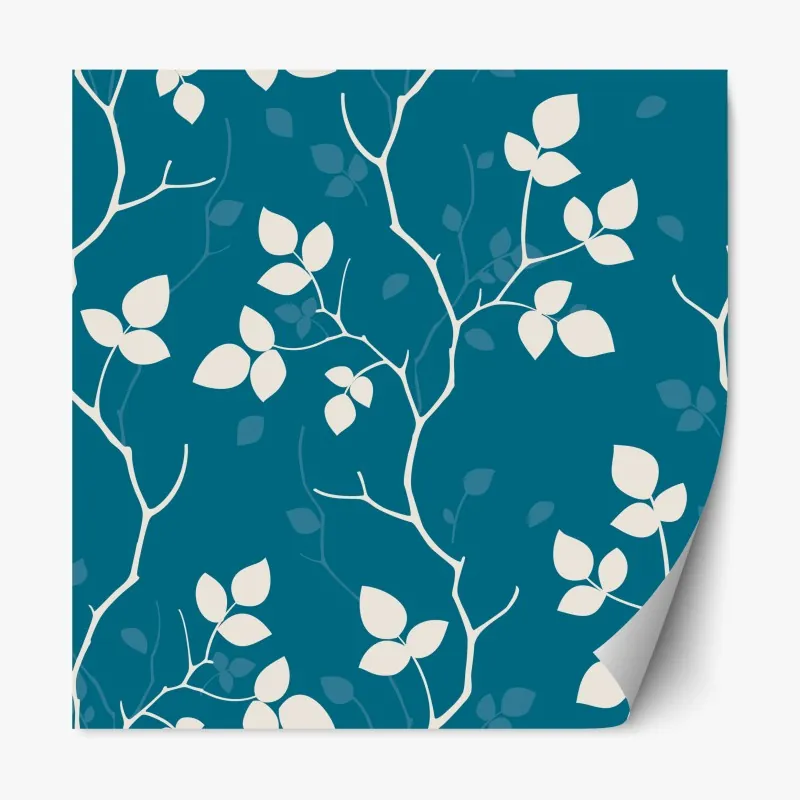 Naklejka repozycjonowalna żywy wzór hibiskusa w stylu retro – Wallissimo®