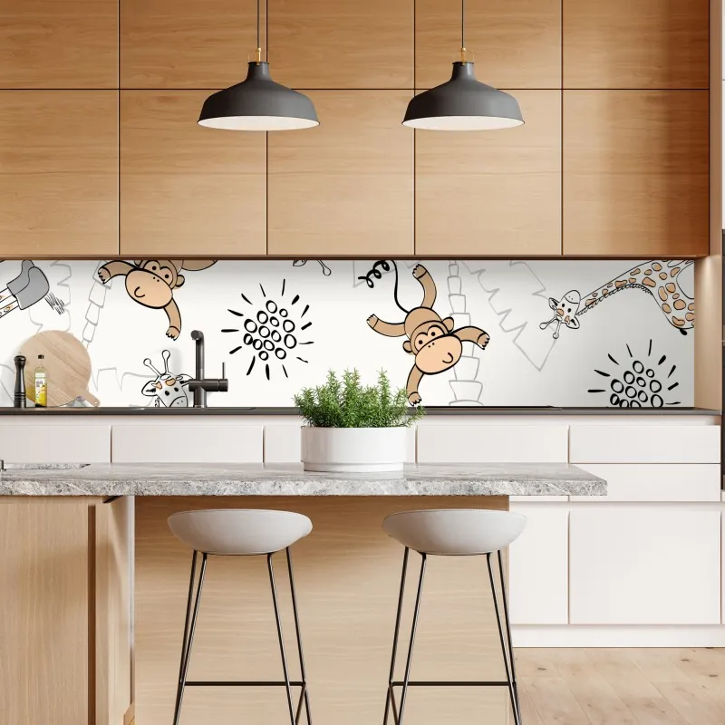 Naklejka repozycjonowalna urocze zwierzątka z dżungli wzór do pokoju dziecięcego – Wallissimo® Naklejka repozycjonowalna urocze zwierzątka z dżungli wzór do pokoju dziecięcego – Wallissimo®