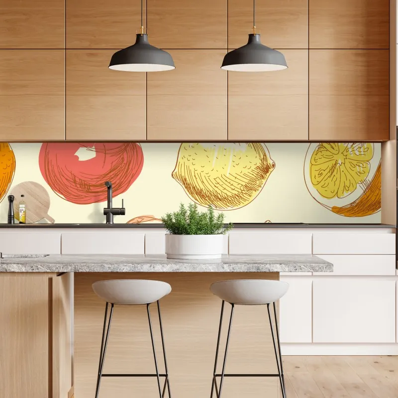 Naklejka repozycjonowalna ręcznie rysowany pastelowy wzór owoców – Wallissimo® Naklejka repozycjonowalna ręcznie rysowany pastelowy wzór owoców – Wallissimo®