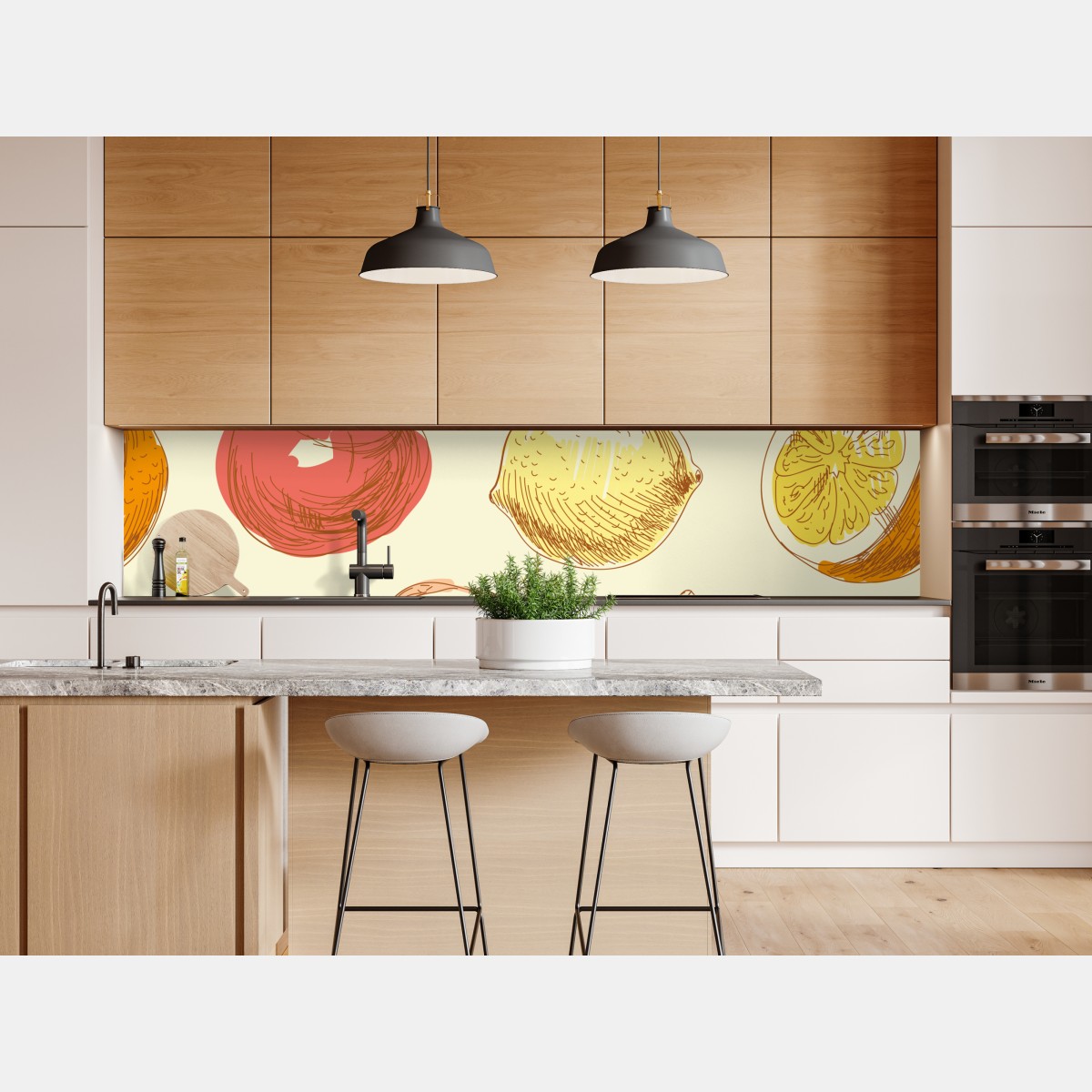 Naklejka repozycjonowalna ręcznie rysowany pastelowy wzór owoców – Wallissimo® Naklejka repozycjonowalna ręcznie rysowany pastelowy wzór owoców – Wallissimo®