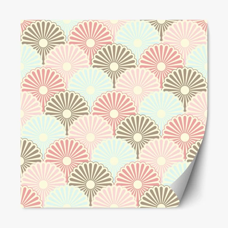 Naklejka repozycjonowalna pastelowy wzór muszelkowy