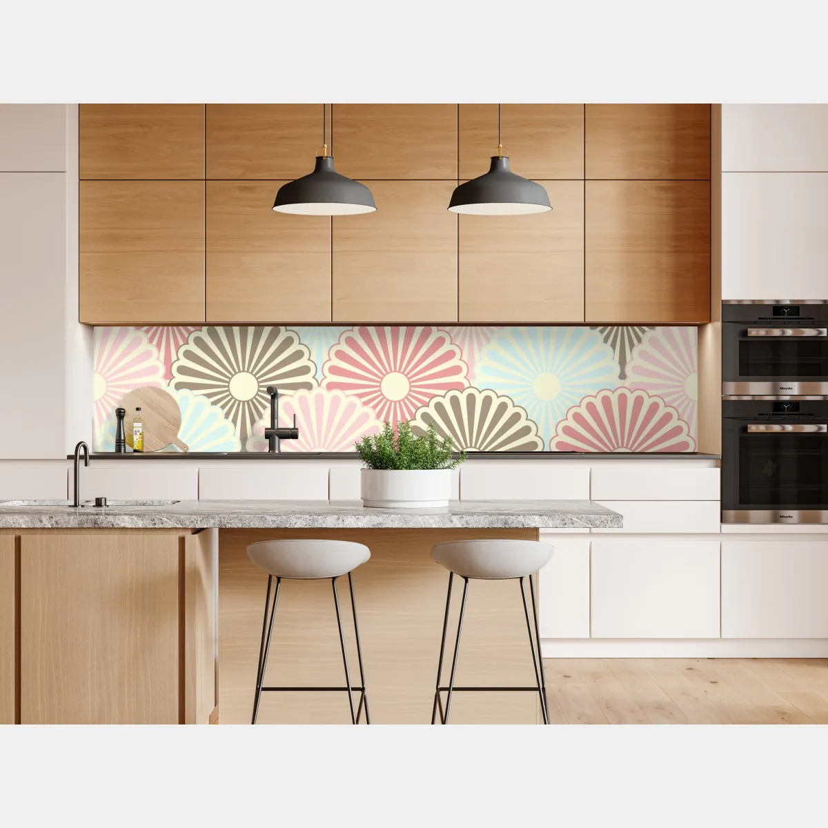 Naklejka repozycjonowalna pastelowy wzór muszelkowy – Wallissimo® Naklejka repozycjonowalna pastelowy wzór muszelkowy – Wallissimo®