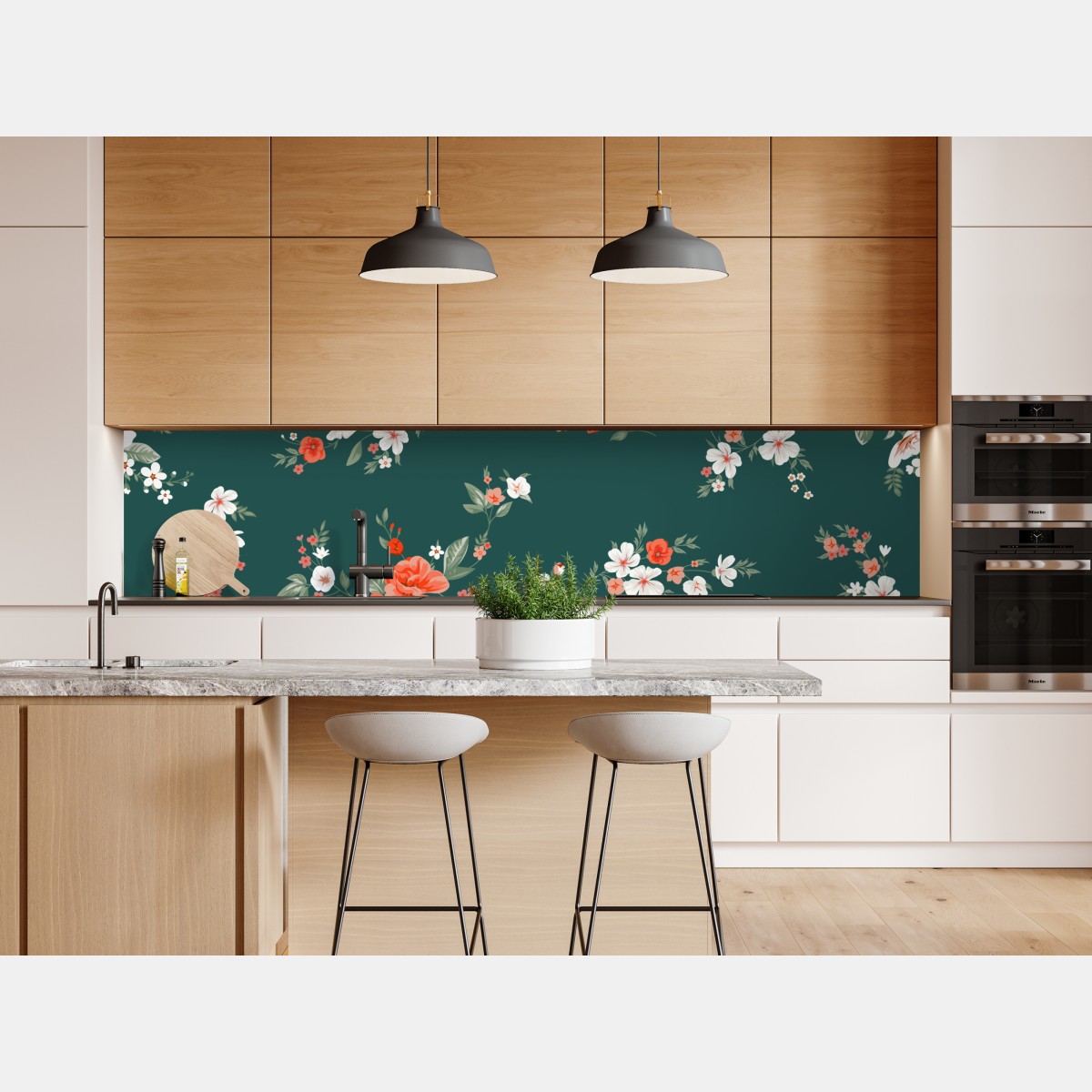 Naklejka repozycjonowalna vintage koralowy wzór kwiatowy na ciemnozielonym tle – Wallissimo® Naklejka repozycjonowalna vintage koralowy wzór kwiatowy na ciemnozielonym tle – Wallissimo®