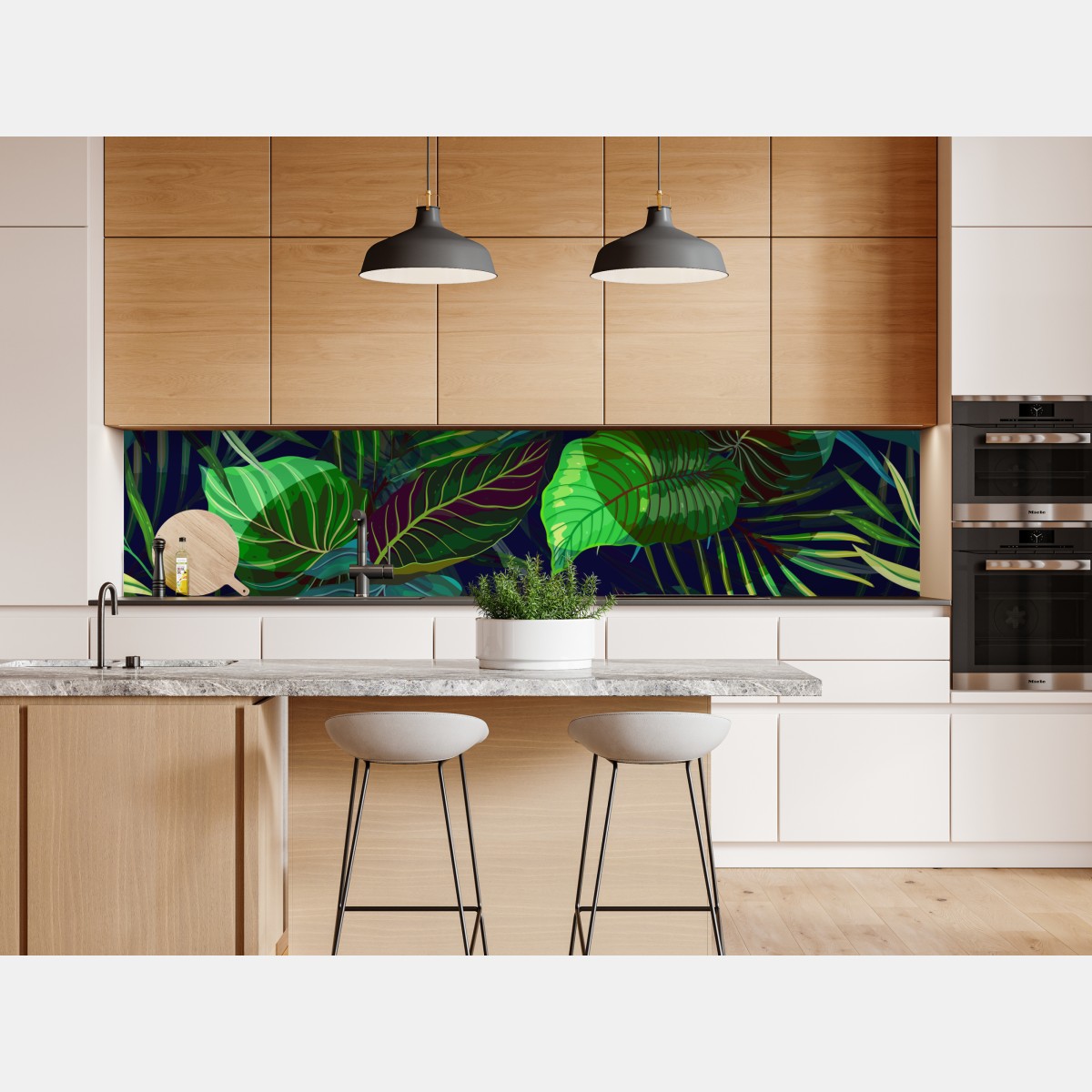 Naklejka repozycjonowalna tropikalny zielony wzór liści – Wallissimo® Naklejka repozycjonowalna tropikalny zielony wzór liści – Wallissimo®