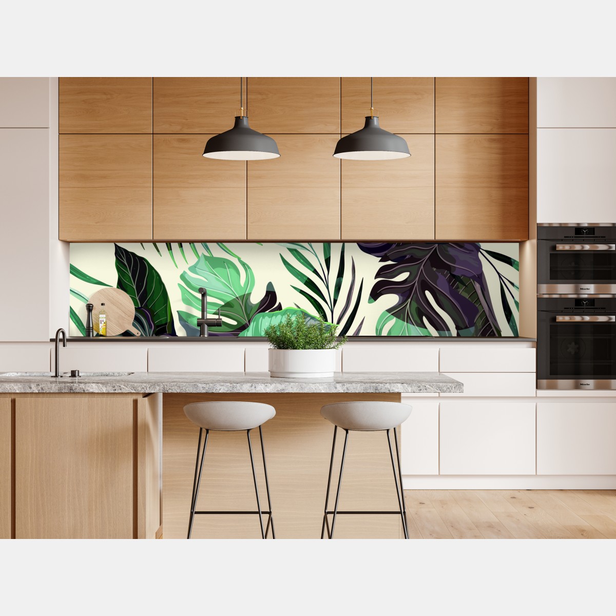 Naklejka repozycjonowalna tropikalny wzór liści w zielonych tonach – Wallissimo® Naklejka repozycjonowalna tropikalny wzór liści w zielonych tonach – Wallissimo®