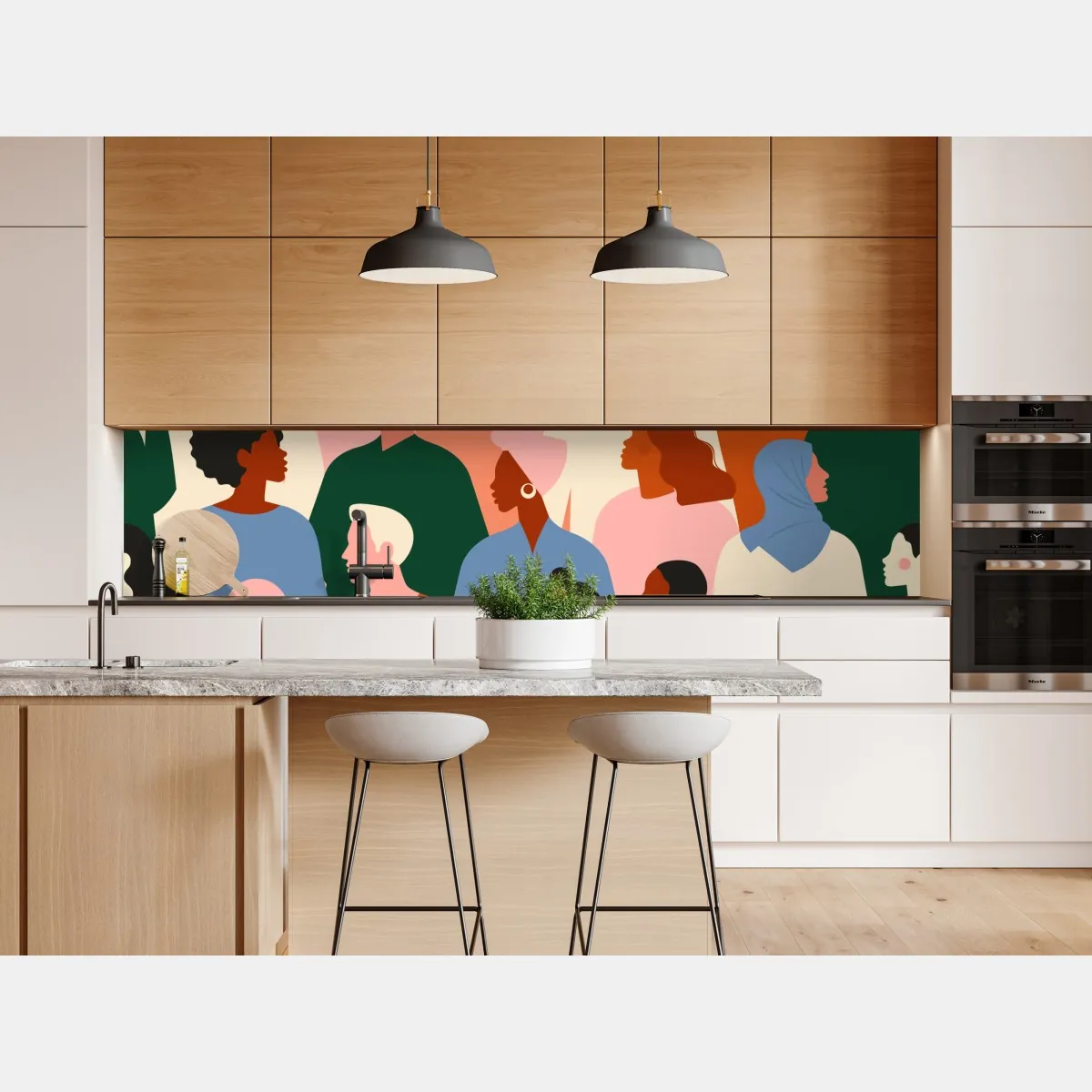 Naklejka repozycjonowalna wzór portretów zróżnicowanej społeczności – Wallissimo® Naklejka repozycjonowalna wzór portretów zróżnicowanej społeczności – Wallissimo®