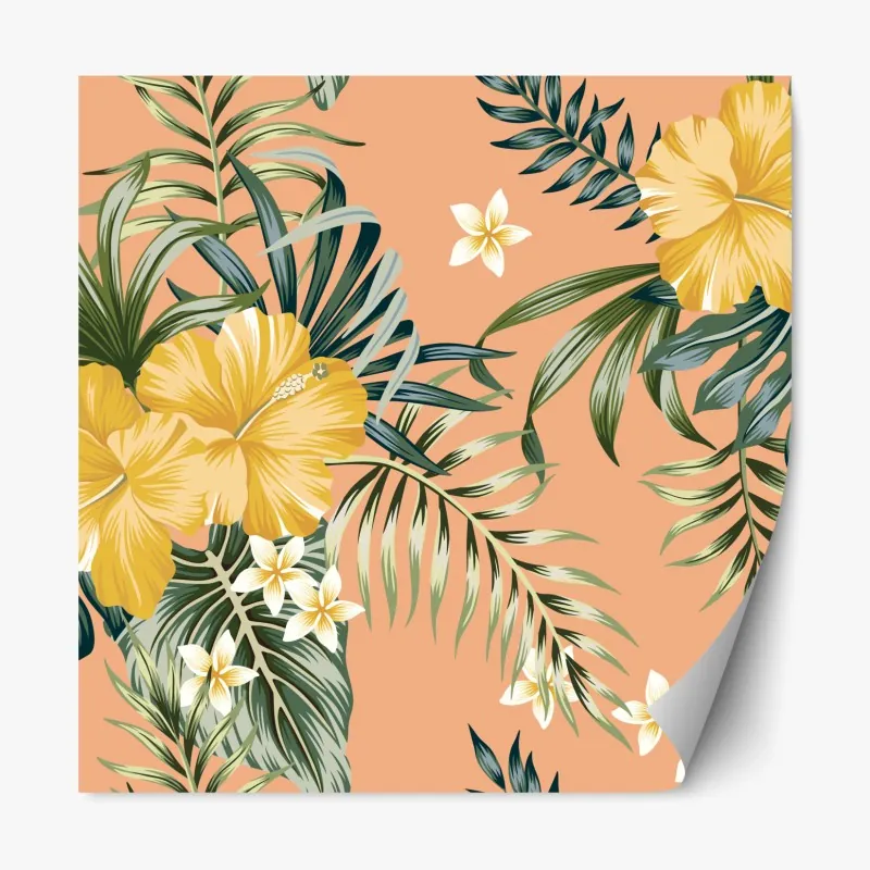 Naklejka repozycjonowalna akwarelowy wzór z ptakami i różami – Wallissimo®