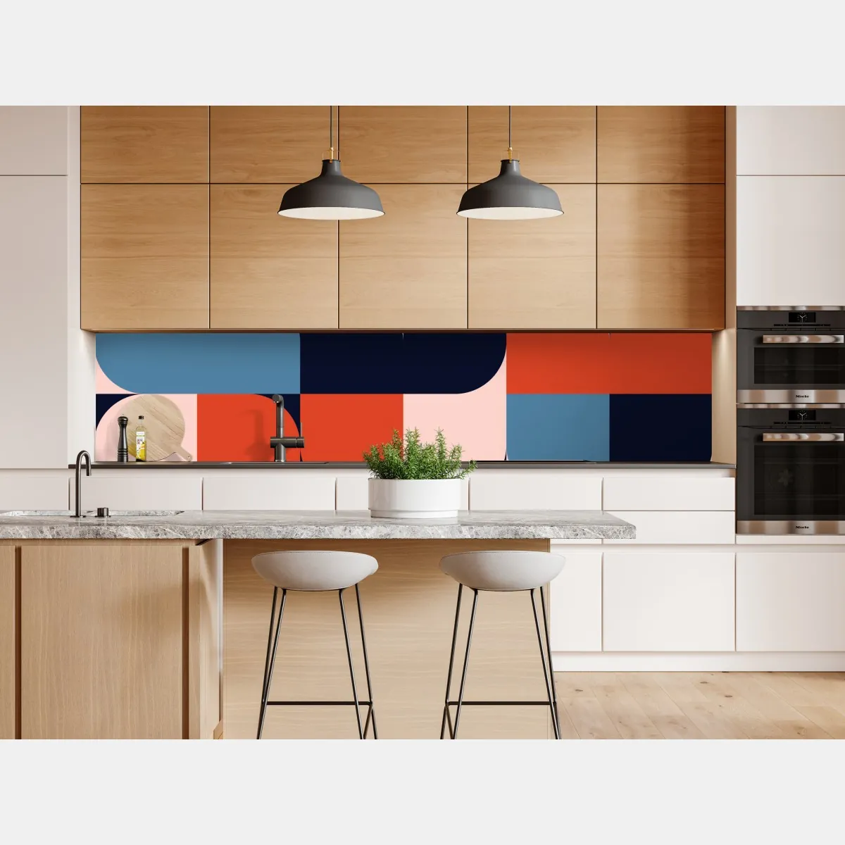 Naklejka repozycjonowalna odważny geometryczny wzór retro – Wallissimo® Naklejka repozycjonowalna odważny geometryczny wzór retro – Wallissimo®