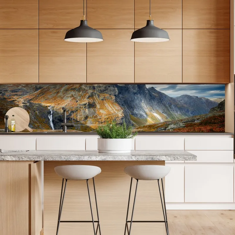 Naklejka repozycjonowalna zimowa mgła nad lasem iglastym – Wallissimo®