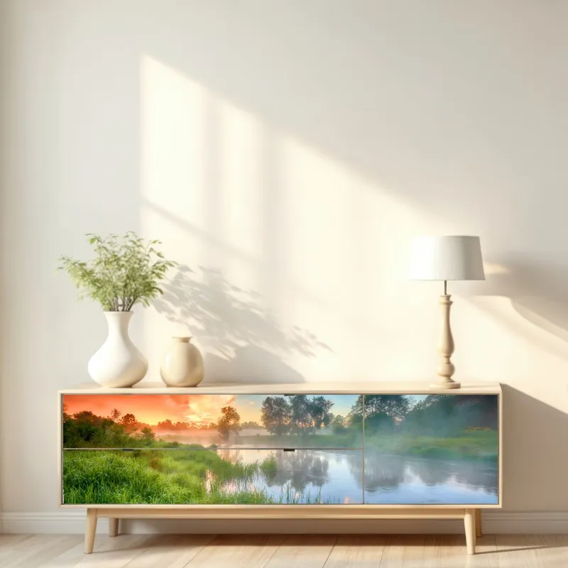 Naklejka repozycjonowalna kolorowy geometryczny wzór labiryntu – Wallissimo®