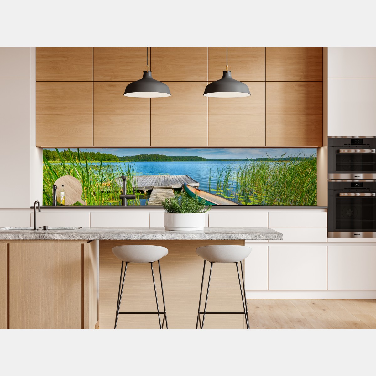 Naklejka repozycjonowalna spokojne letnie jezioro na Mazurach – Wallissimo® Naklejka repozycjonowalna spokojne letnie jezioro na Mazurach – Wallissimo®