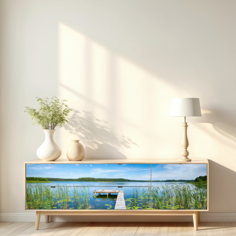 Naklejka repozycjonowalna pomost na Mazurach latem – Wallissimo® Naklejka repozycjonowalna pomost na Mazurach latem – Wallissimo®