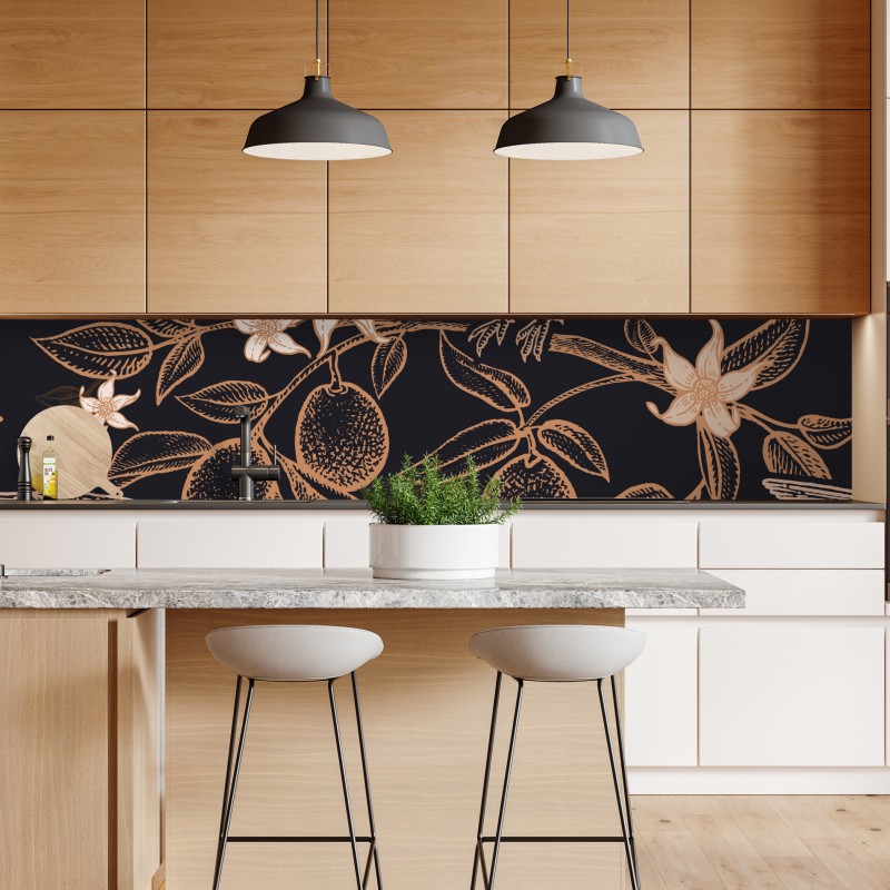 Naklejka repozycjonowalna vintage wzór ptaków i cytrusów – Wallissimo® Naklejka repozycjonowalna vintage wzór ptaków i cytrusów – Wallissimo®