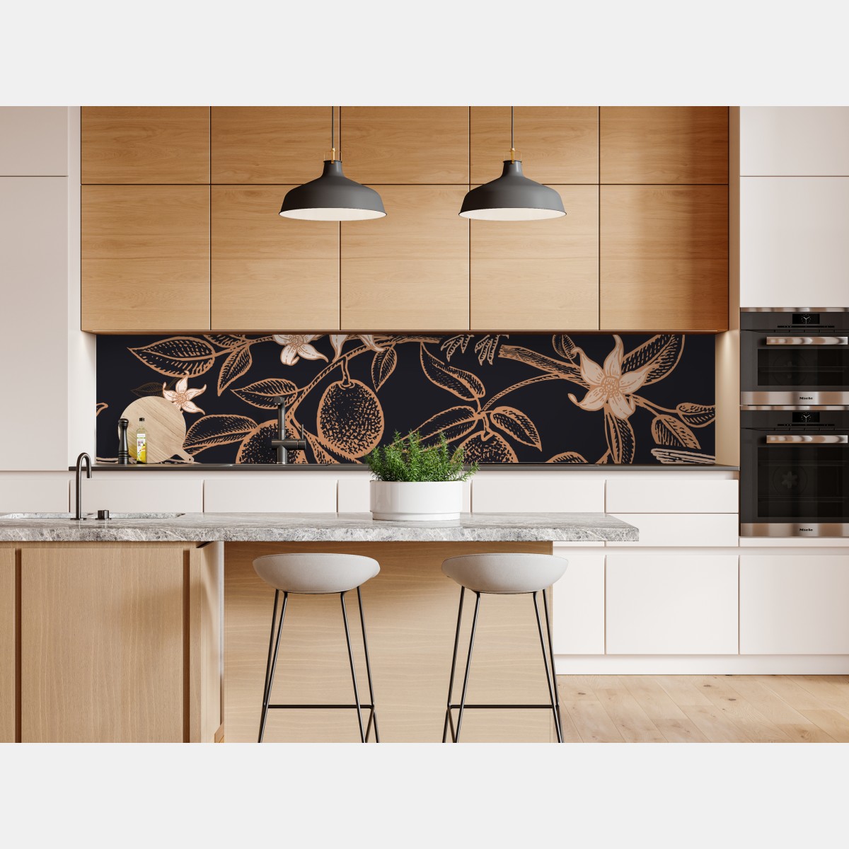 Naklejka repozycjonowalna vintage wzór ptaków i cytrusów – Wallissimo® Naklejka repozycjonowalna vintage wzór ptaków i cytrusów – Wallissimo®