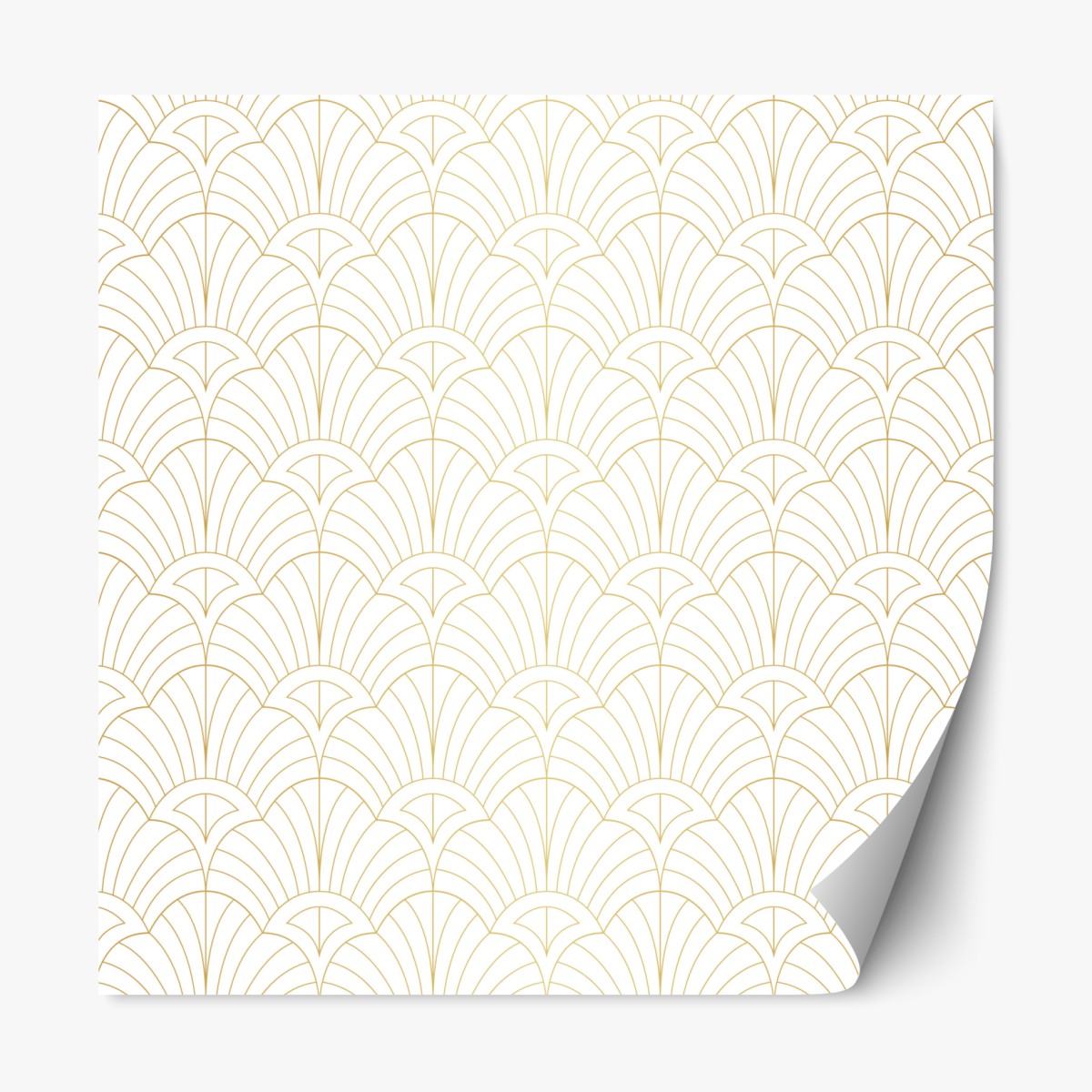 Repositionable sticker elegant gold art deco pattern