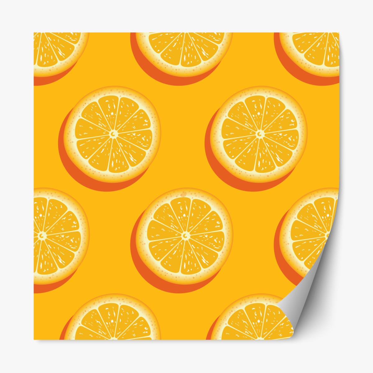 Repositionable sticker vibrant orange citrus pattern