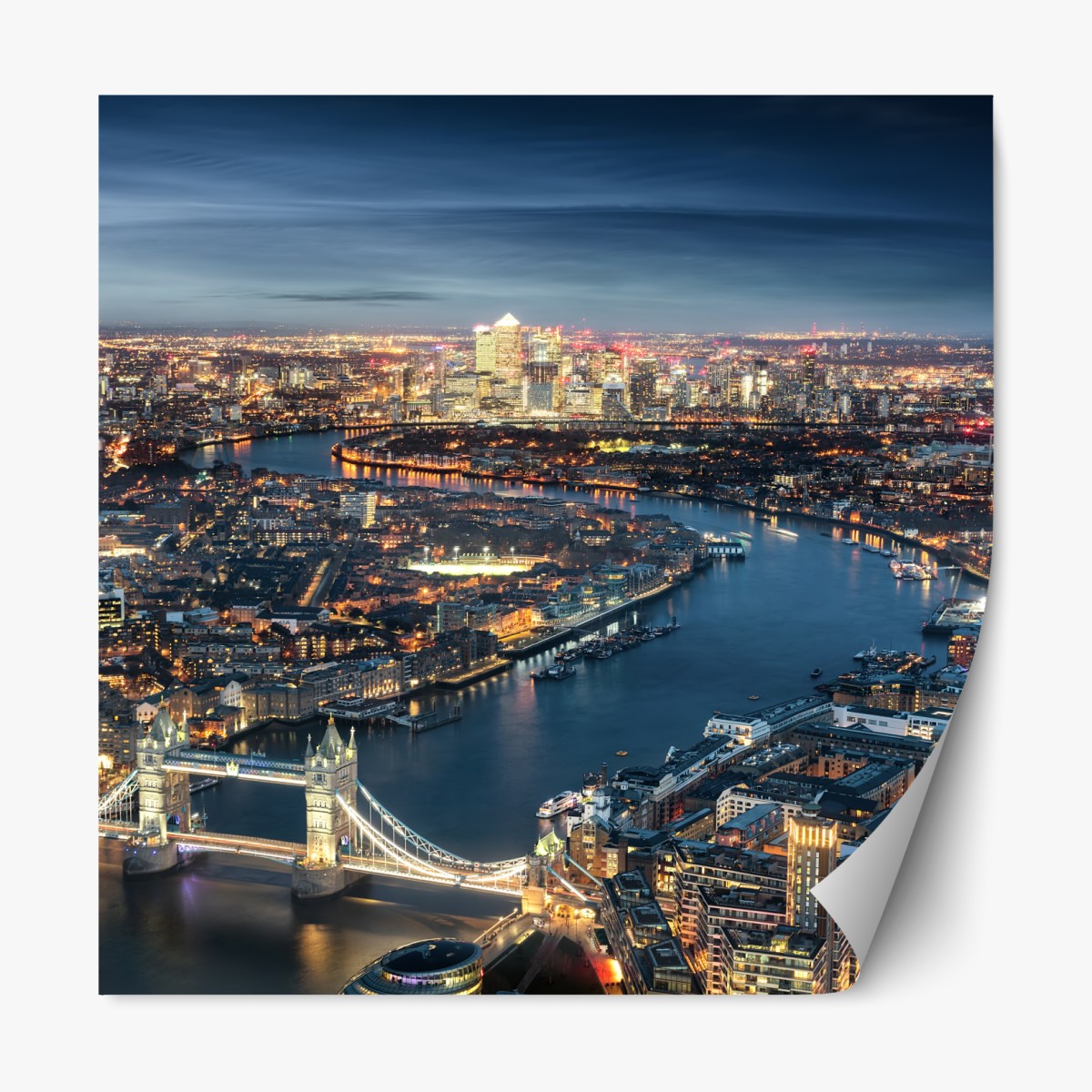 Repositionable sticker London skyline at night