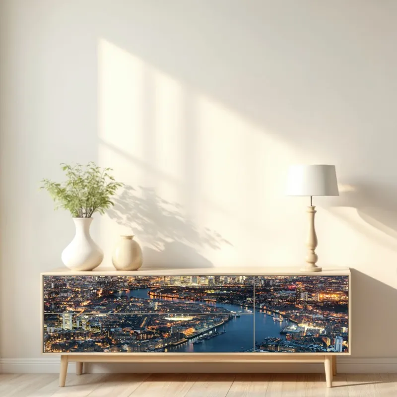 Naklejka repozycjonowalna złote liście w stylu line art – Wallissimo®