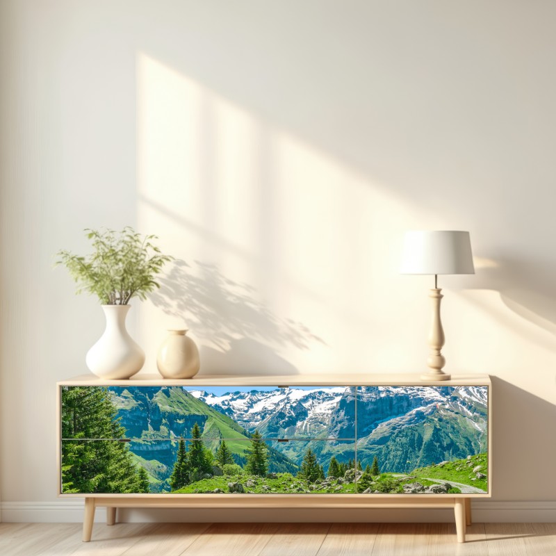 Naklejka repozycjonowalna słoneczna łąka w Engelberg – Wallissimo® Naklejka repozycjonowalna słoneczna łąka w Engelberg – Wallissimo®