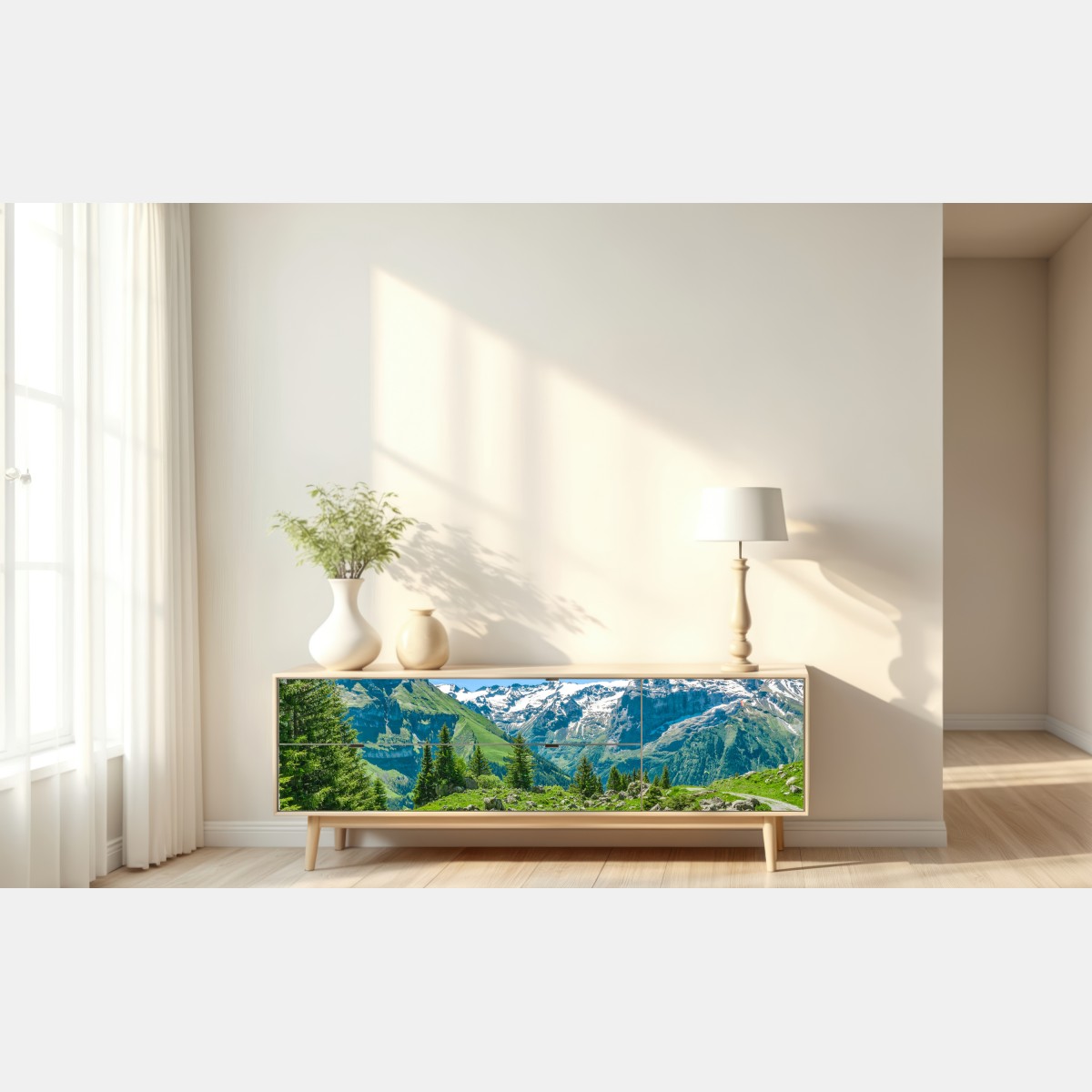 Naklejka repozycjonowalna słoneczna łąka w Engelberg – Wallissimo® Naklejka repozycjonowalna słoneczna łąka w Engelberg – Wallissimo®