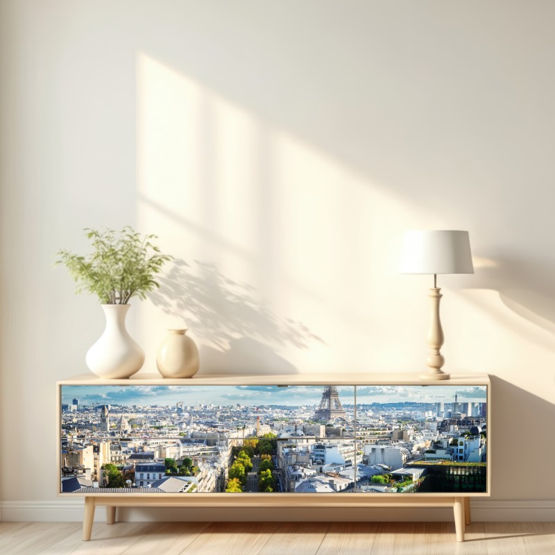 Naklejka repozycjonowalna panorama Paryża z Wieżą Eiffla – Wallissimo® Naklejka repozycjonowalna panorama Paryża z Wieżą Eiffla – Wallissimo®