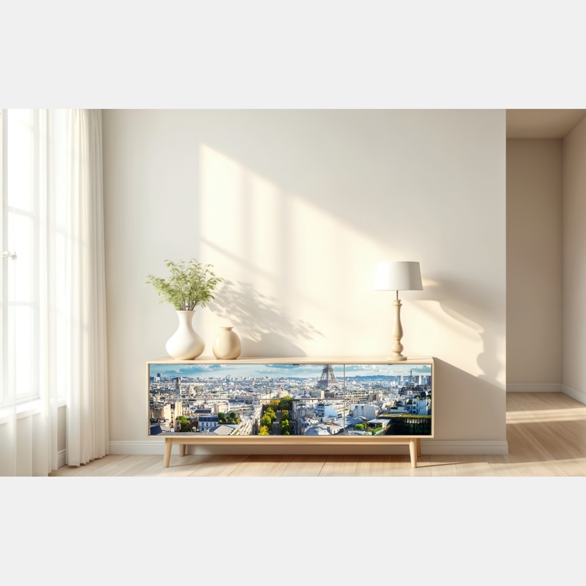 Naklejka repozycjonowalna panorama Paryża z Wieżą Eiffla – Wallissimo® Naklejka repozycjonowalna panorama Paryża z Wieżą Eiffla – Wallissimo®