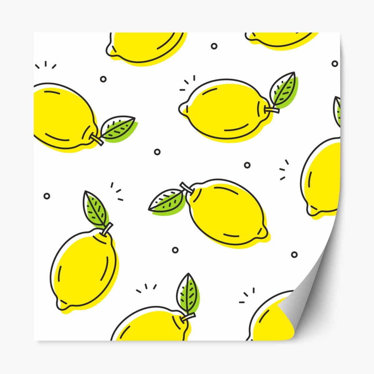Repositionable sticker sunny lemon pattern