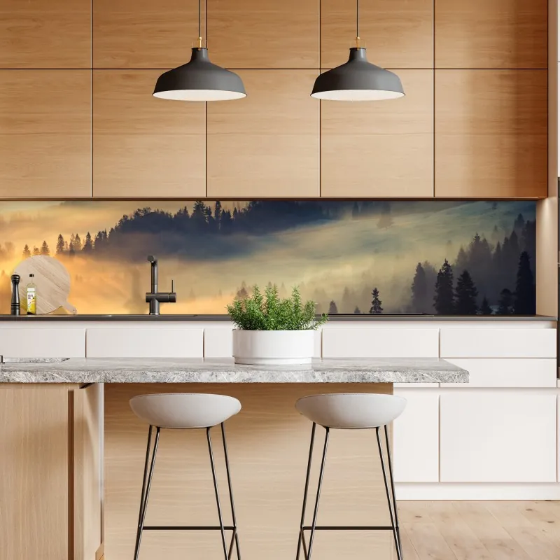 Naklejka repozycjonowalna słoneczna Santorini nadmorska wioska – Wallissimo®