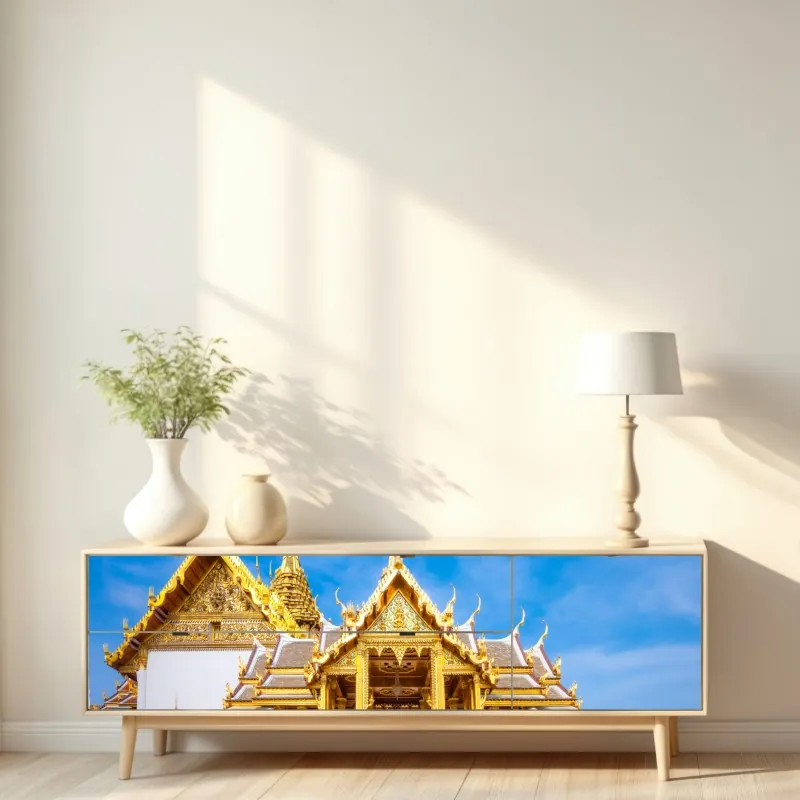 Naklejka repozycjonowalna złoty pawilon w Grand Palace, Bangkok – Wallissimo® Naklejka repozycjonowalna złoty pawilon w Grand Palace, Bangkok – Wallissimo®