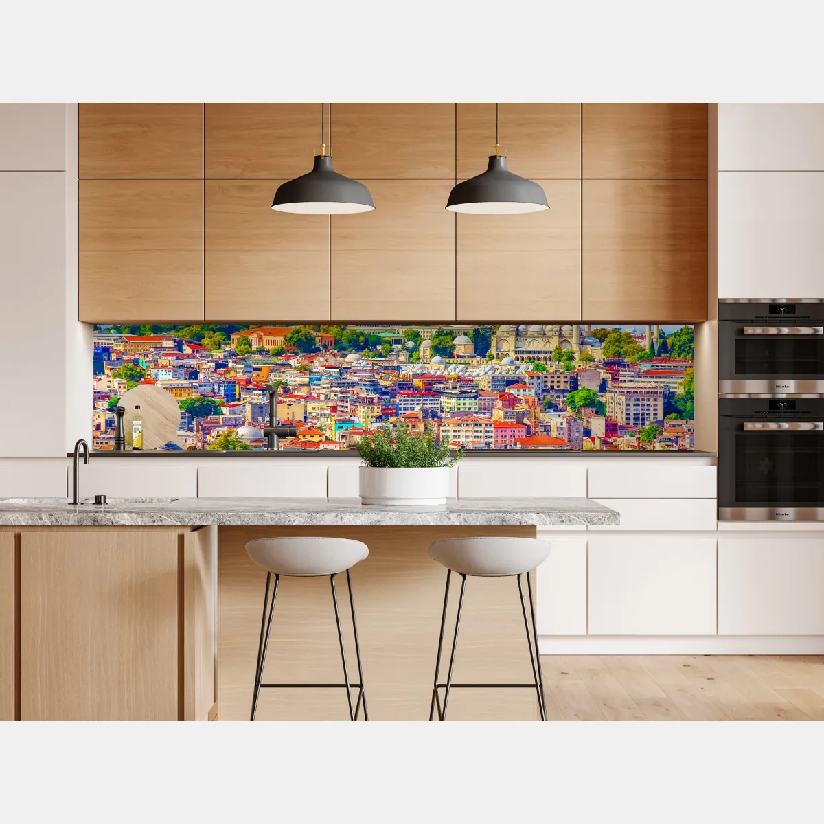 Naklejka repozycjonowalna tętniący życiem widok Stambułu nad Bosforem – Wallissimo® Naklejka repozycjonowalna tętniący życiem widok Stambułu nad Bosforem – Wallissimo®