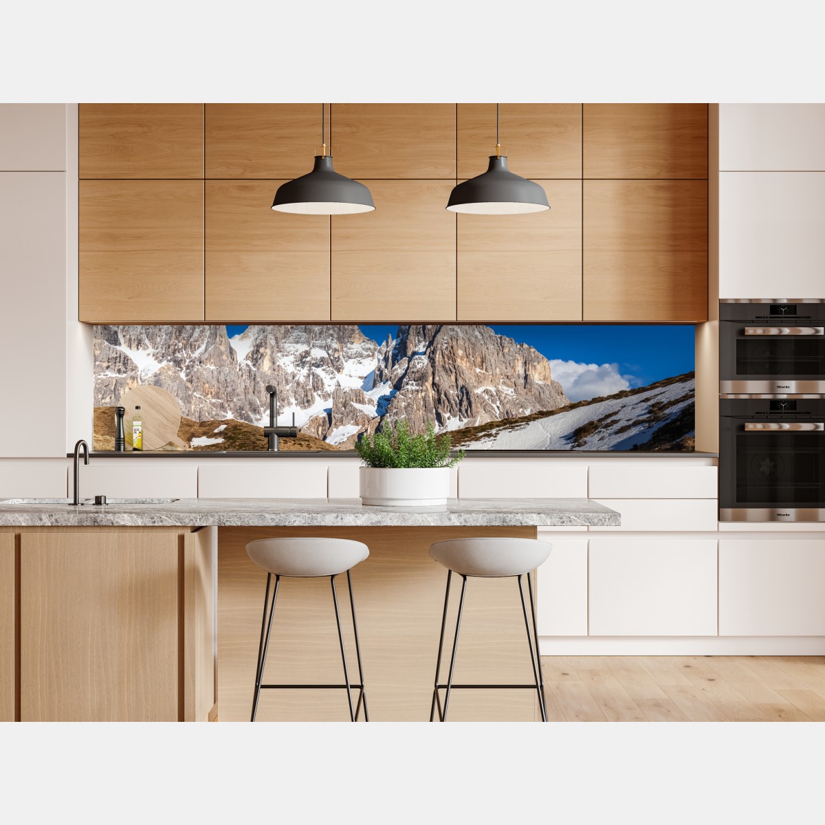 Naklejka repozycjonowalna strzeliste szczyty górskie i wijąca się ścieżka – Wallissimo® Naklejka repozycjonowalna strzeliste szczyty górskie i wijąca się ścieżka – Wallissimo®