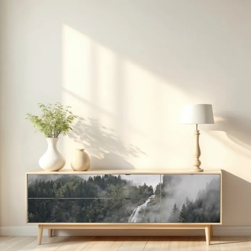 Naklejka repozycjonowalna gniady koń na polu rzepaku – Wallissimo®