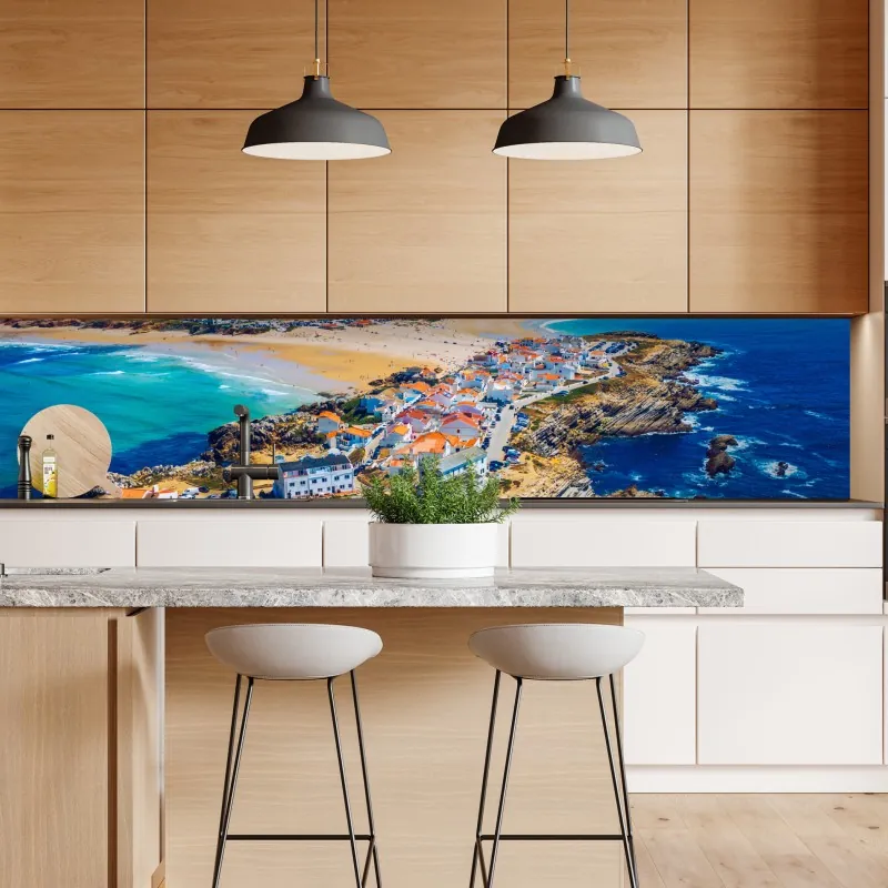 Naklejka repozycjonowalna złoty liść monstera na białym tle – Wallissimo®