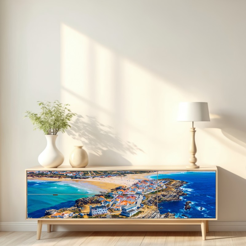 Naklejka repozycjonowalna Baleal wyspa i wybrzeże, Portugalia widok z lotu ptaka – Wallissimo® Naklejka repozycjonowalna Baleal wyspa i wybrzeże, Portugalia widok z lotu ptaka – Wallissimo®