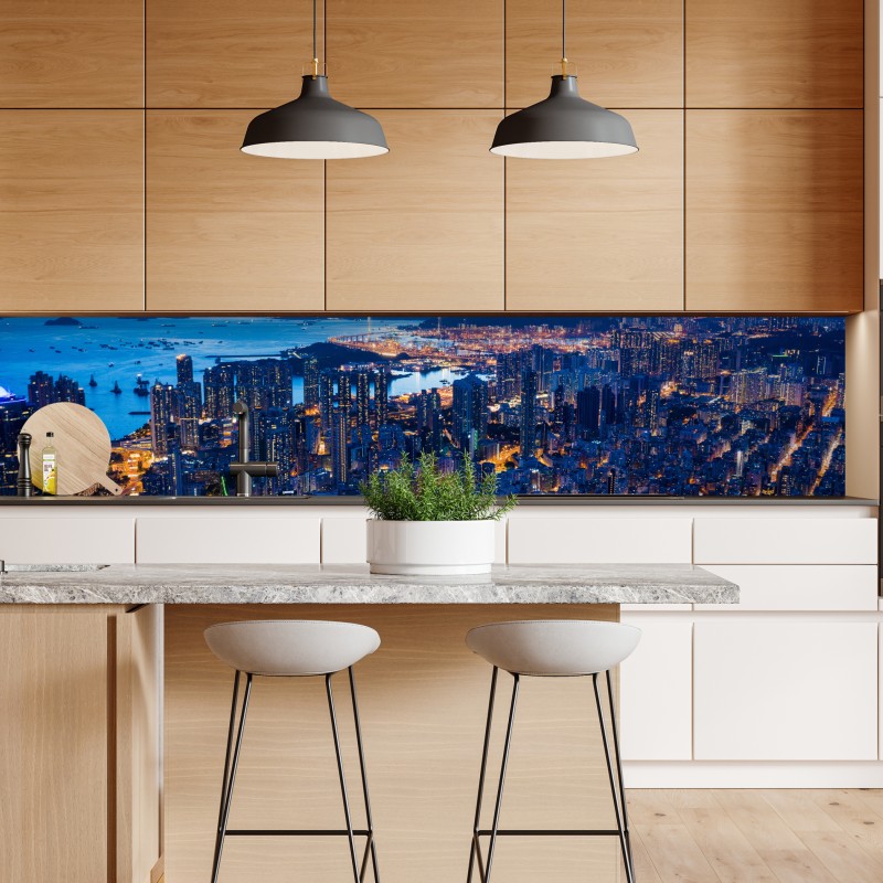 Naklejka repozycjonowalna Hongkong panorama nocna nad Mong Kok – Wallissimo® Naklejka repozycjonowalna Hongkong panorama nocna nad Mong Kok – Wallissimo®