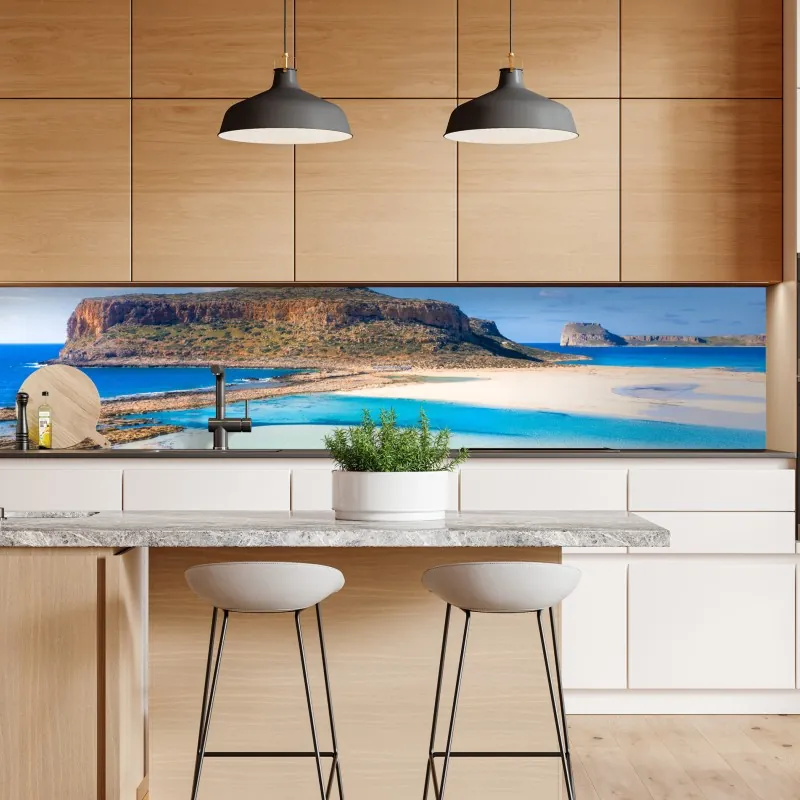 Naklejka repozycjonowalna zimowy las brzozowy ze złotym świtem – Wallissimo®