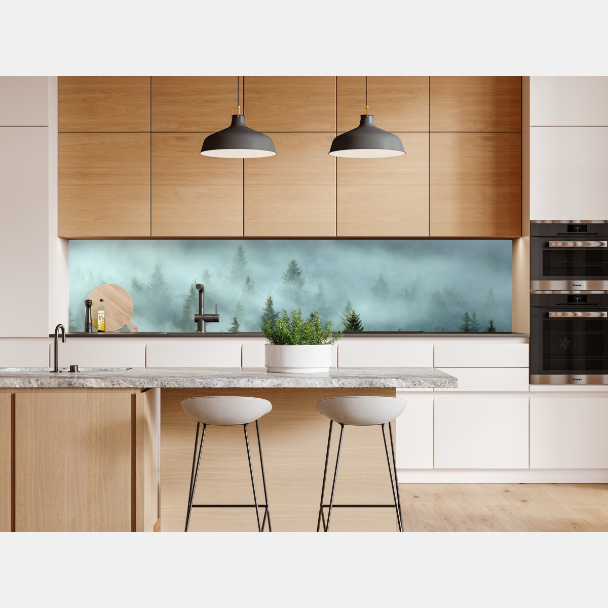 Naklejka repozycjonowalna mglisty las jodłowy o poranku – Wallissimo® Naklejka repozycjonowalna mglisty las jodłowy o poranku – Wallissimo®